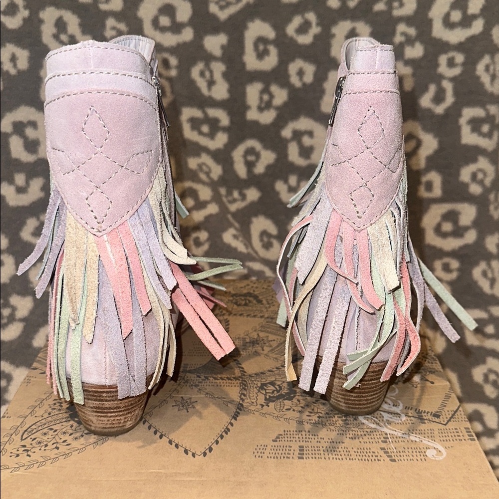 Free People Collection Lawless Fringe Western Booties in Pink Multi ππ - Picture 7 of 17